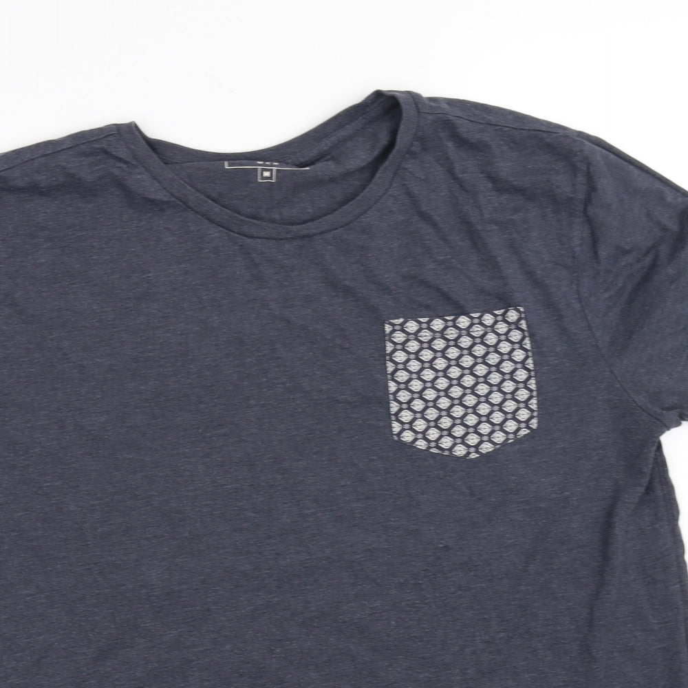 NEXT Mens Grey Houndstooth   T-Shirt Size M