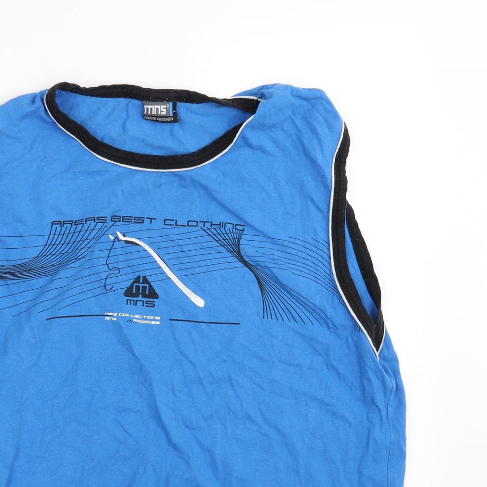 mns Mens Blue    T-Shirt Size L