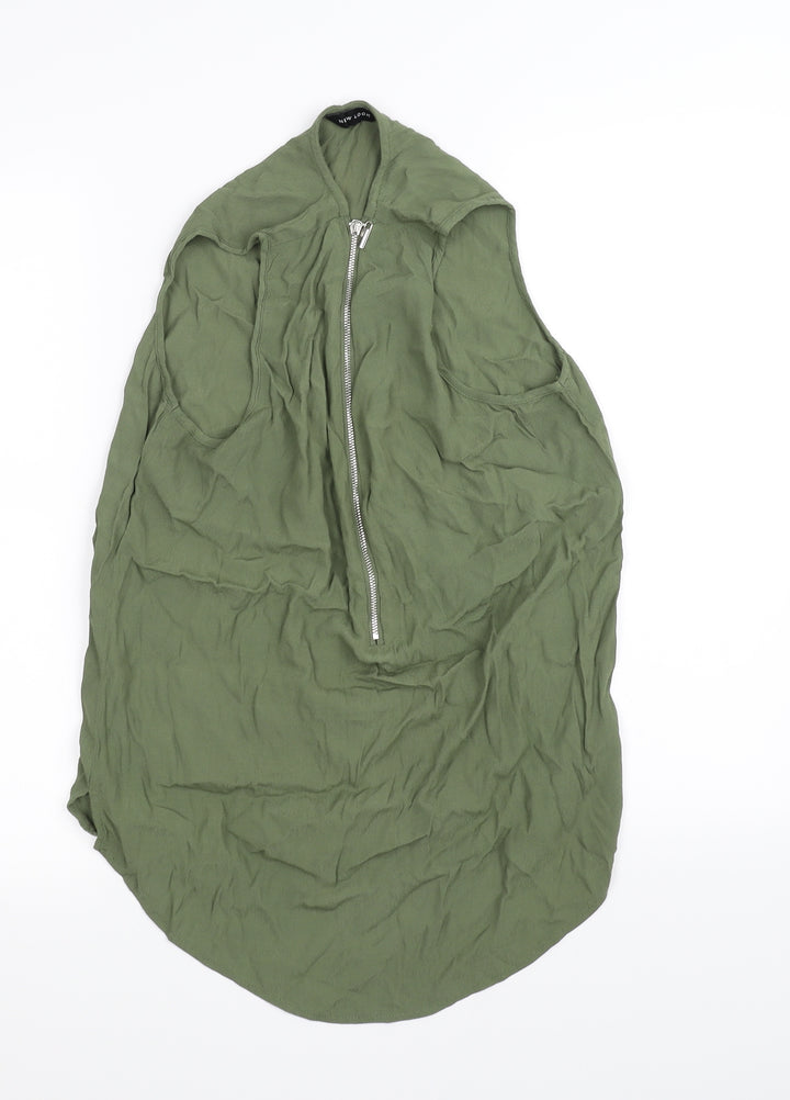 New Look Womens Green Basic Blouse Size 8