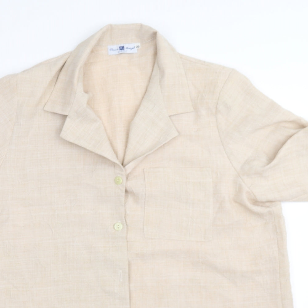 classic fringe Womens Beige   Basic Blouse Size 20
