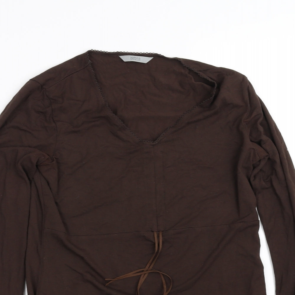 Marks and Spencer Womens Brown   Basic T-Shirt Size 10