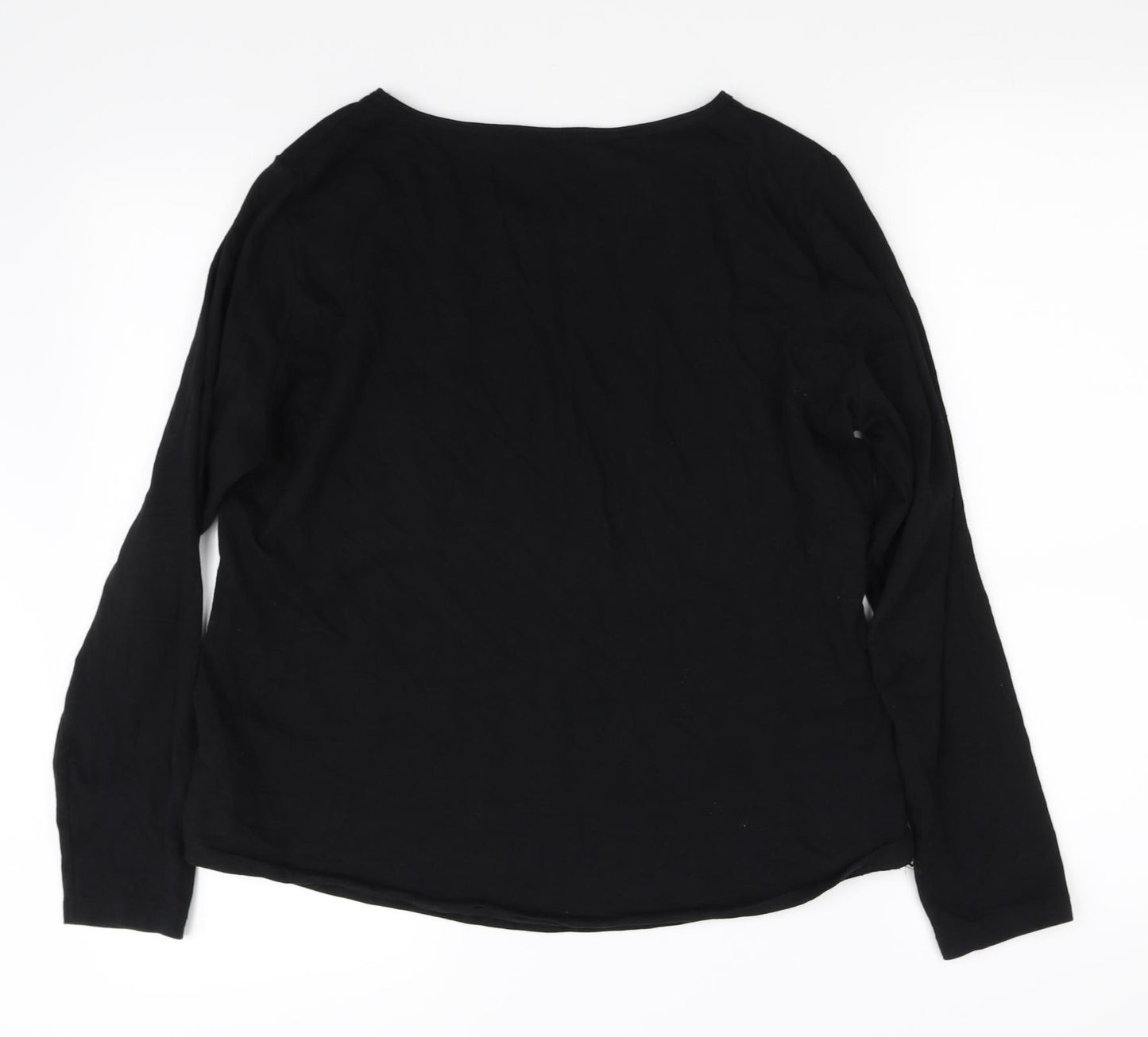 organic coton  Womens Black   Basic T-Shirt Size 14