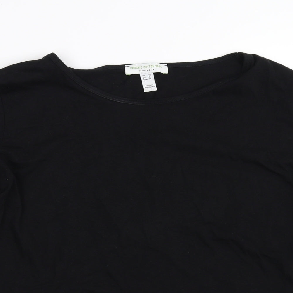 organic coton  Womens Black   Basic T-Shirt Size 14