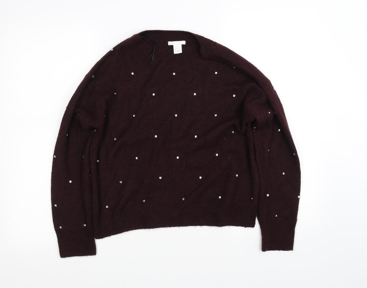 H&M Womens Purple Pullover Jumper Size XS