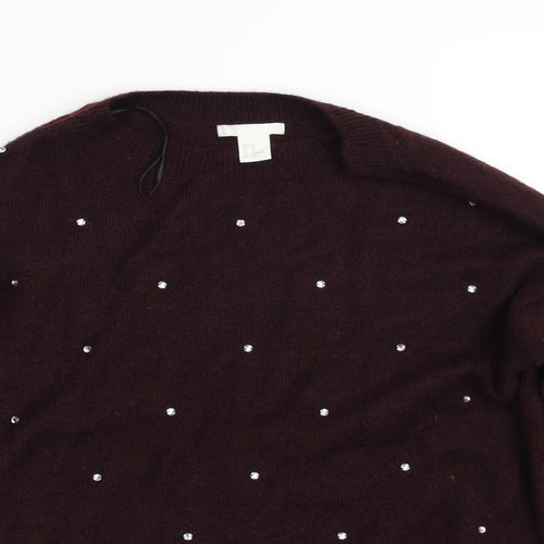 H&M Womens Purple   Pullover Jumper Size XS