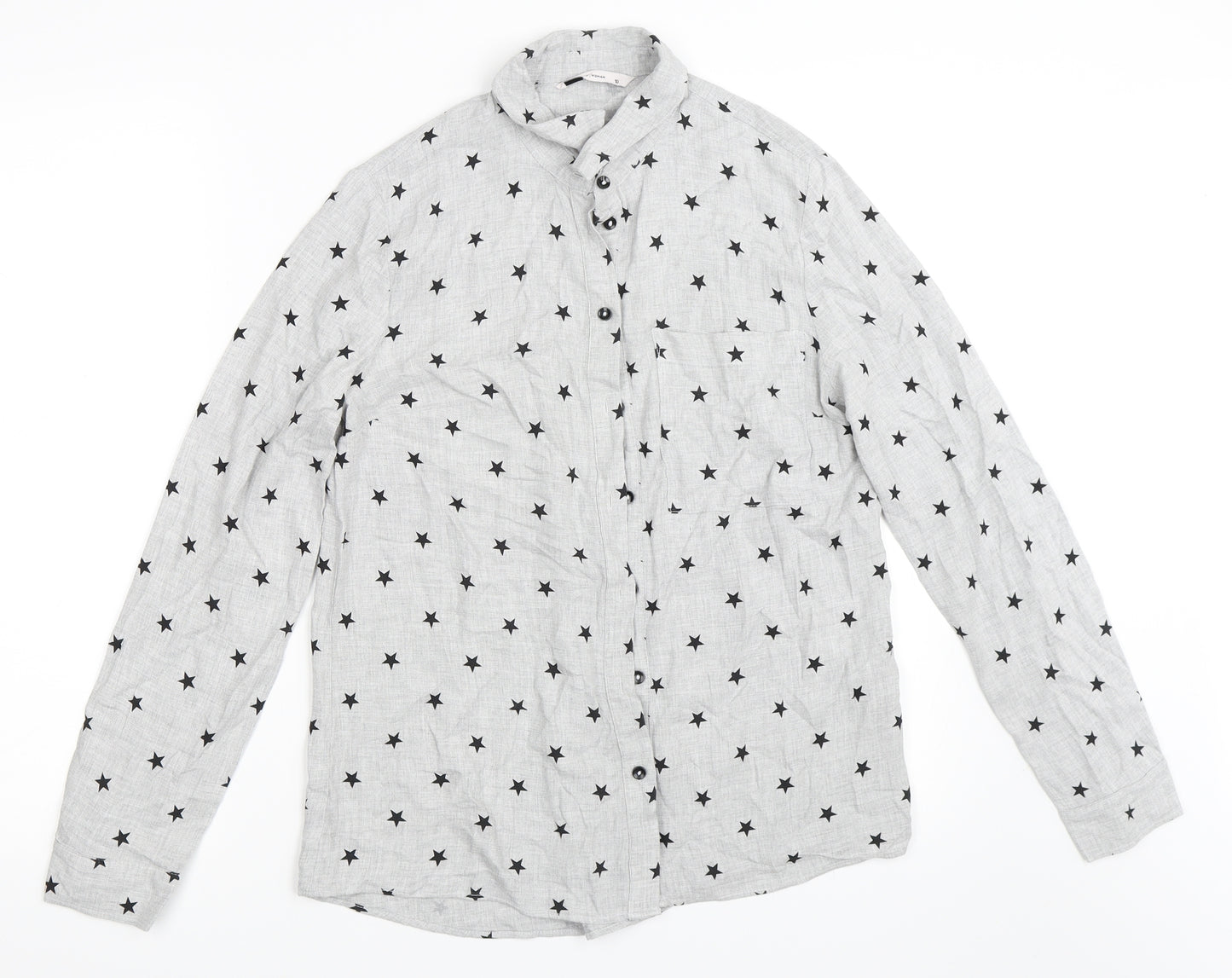 TU Womens Grey   Basic Button-Up Size 10