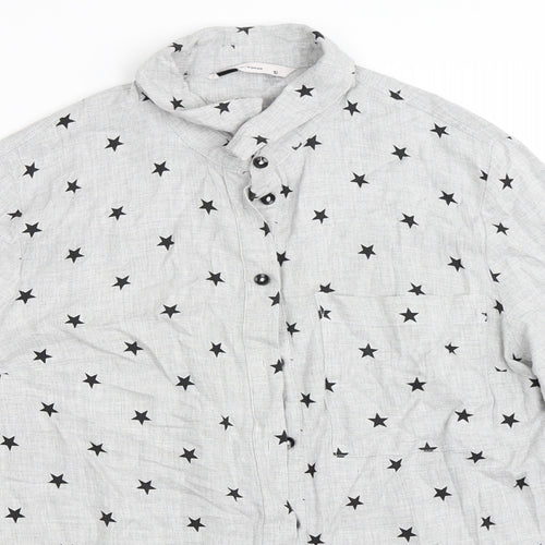 TU Womens Grey   Basic Button-Up Size 10