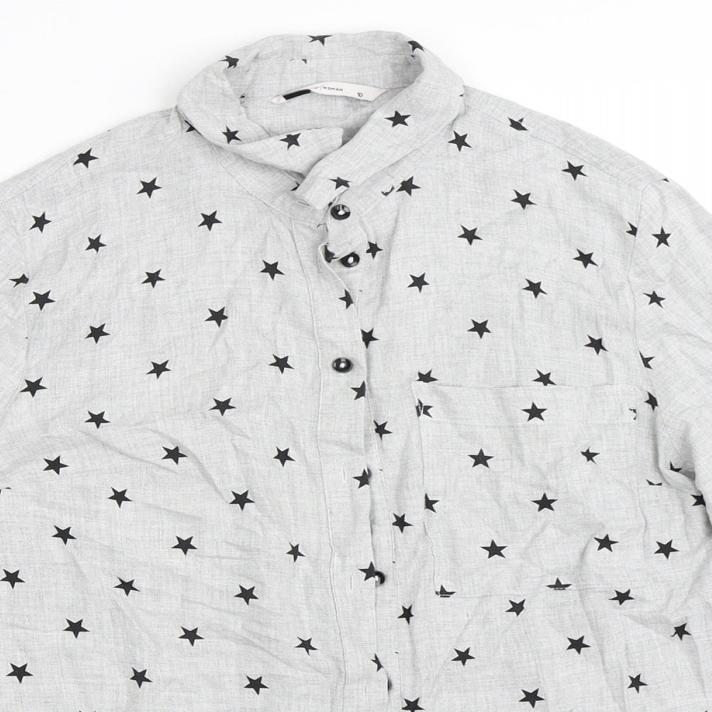 TU Womens Grey   Basic Button-Up Size 10