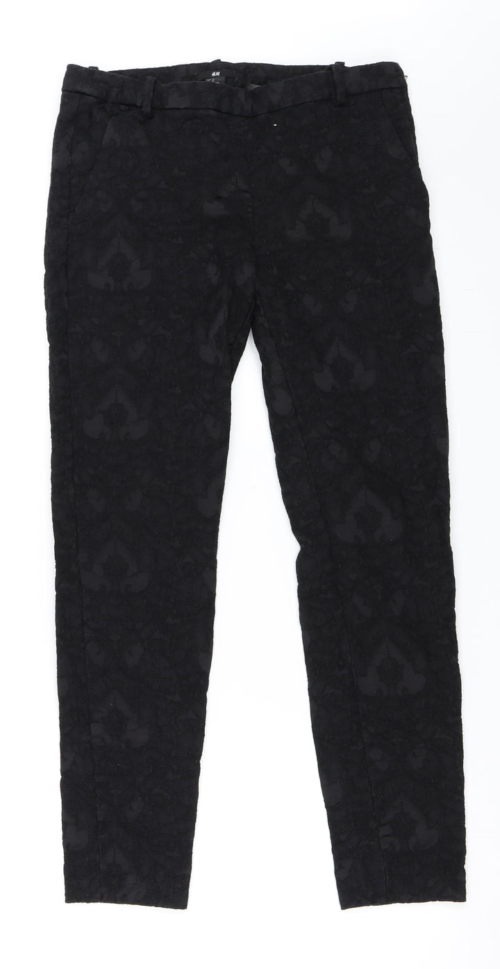 H&M Womens Black   Trousers  Size 40 L27 in