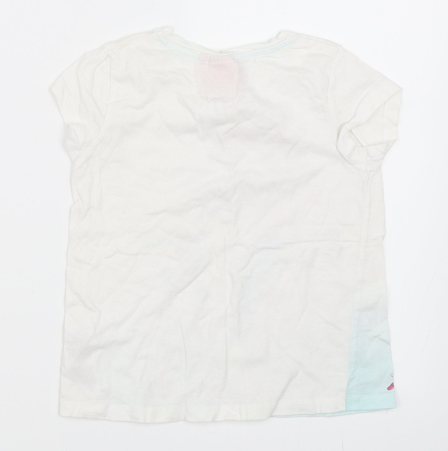 Disney Girls White   Basic T-Shirt Size 4-5 Years  - The Little Mermaid