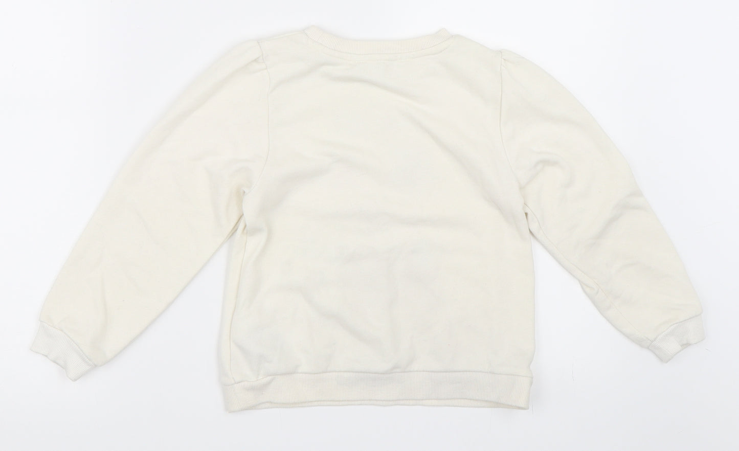 H&M Girls Ivory   Pullover Sweatshirt Size 4-5 Years