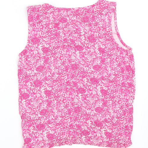 TU Womens Pink Floral  Basic Tank Size 12