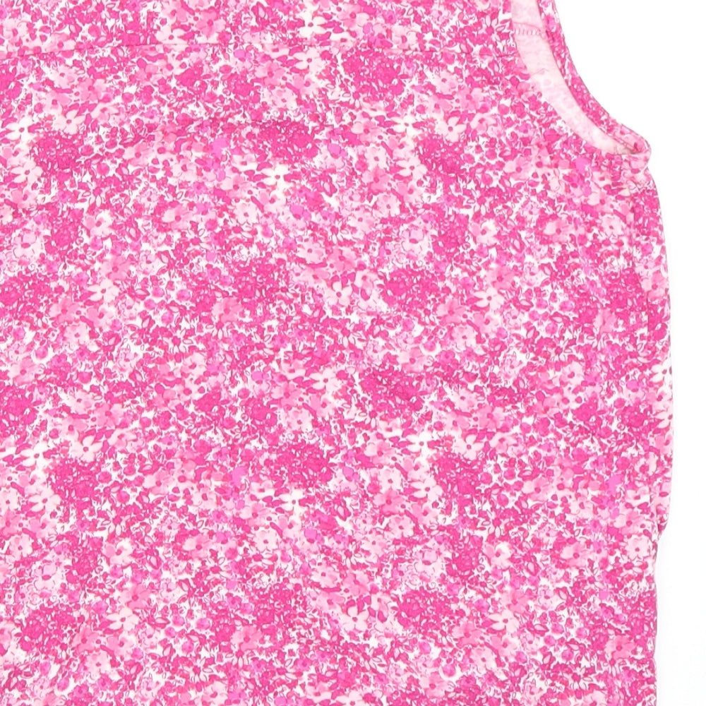 TU Womens Pink Floral  Basic Tank Size 12