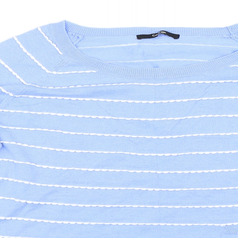 George Womens Blue Striped  Pullover Jumper Size 12