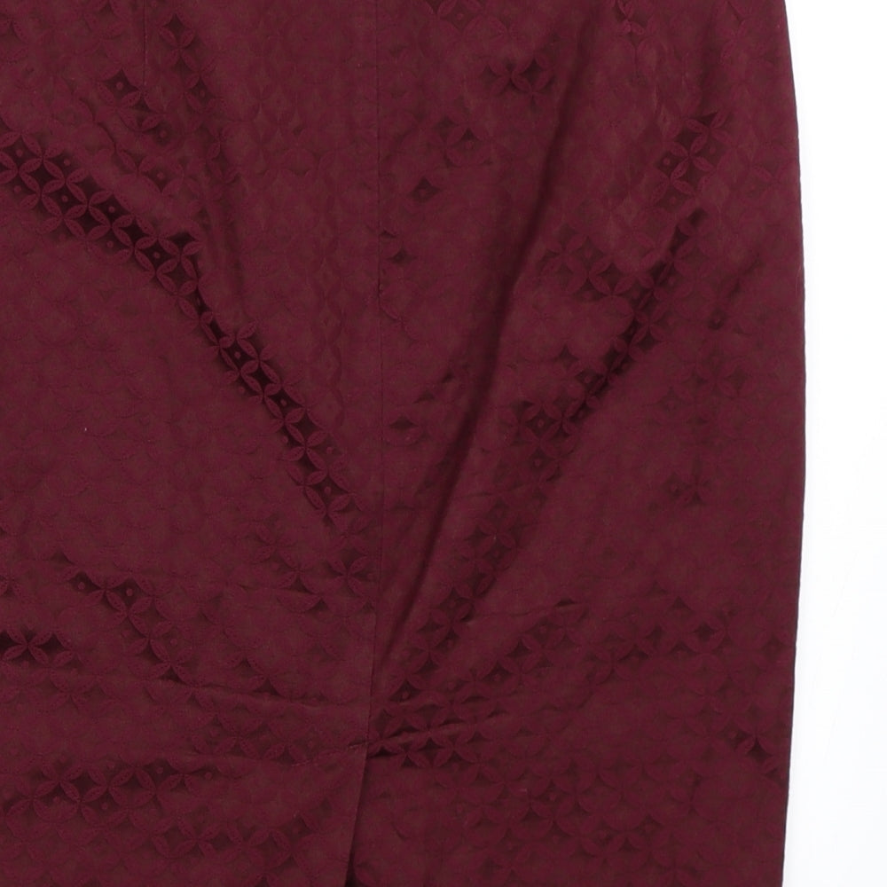 Oasis Womens Red   Straight & Pencil Skirt Size 14