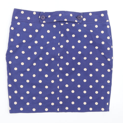 Topshop Womens Blue Polka Dot  Mini Skirt Size 12