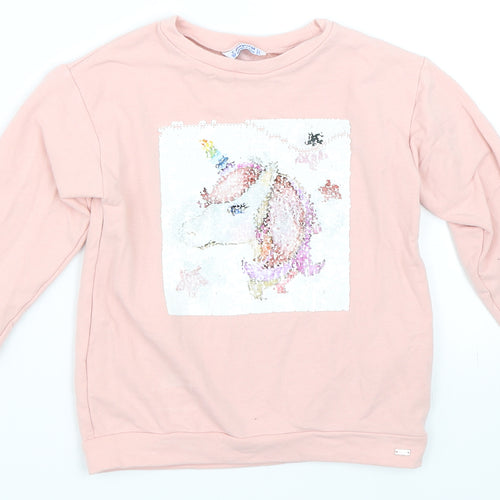 Mayoral Girls Pink   Pullover Sweatshirt Size 7 Years  - Unicorn