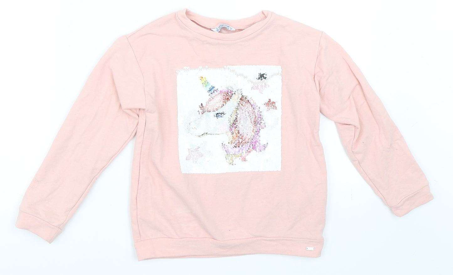 Mayoral Girls Pink   Pullover Sweatshirt Size 7 Years  - Unicorn