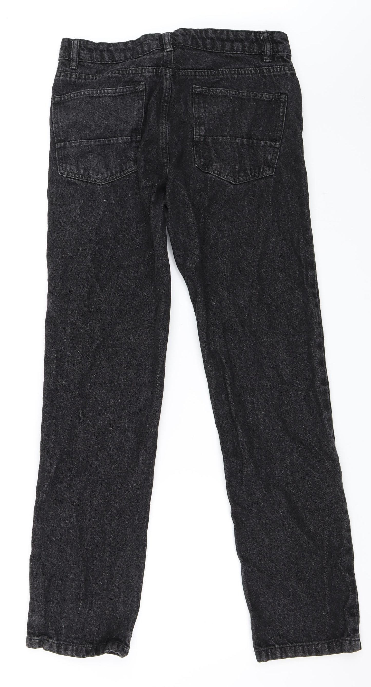 Peacocks Mens Black  Denim Straight Jeans Size 32 in L30 in