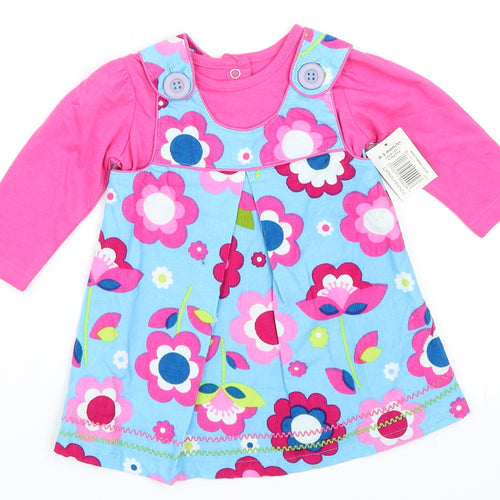 Matalan Girls Pink Floral  Shift  Size 0-3 Months