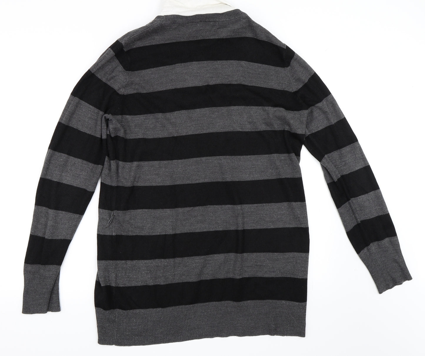 George Womens Grey Striped  Tunic Jumper Size 16
