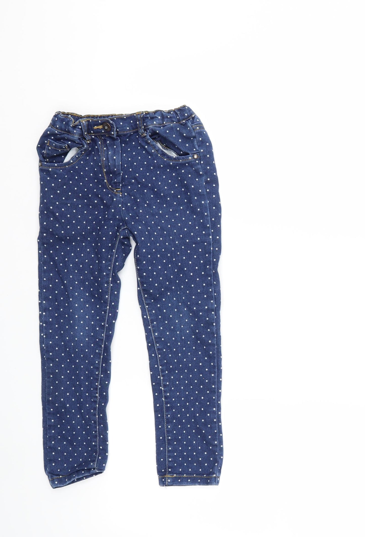 TU Girls Blue Polka Dot Denim Skinny Jeans Size 6 Years
