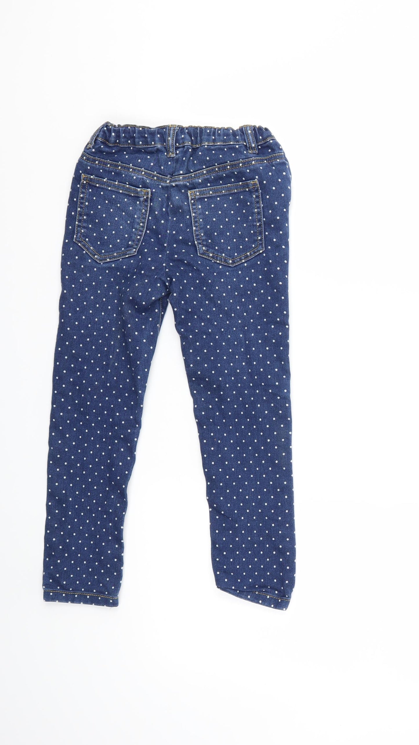 TU Girls Blue Polka Dot Denim Skinny Jeans Size 6 Years
