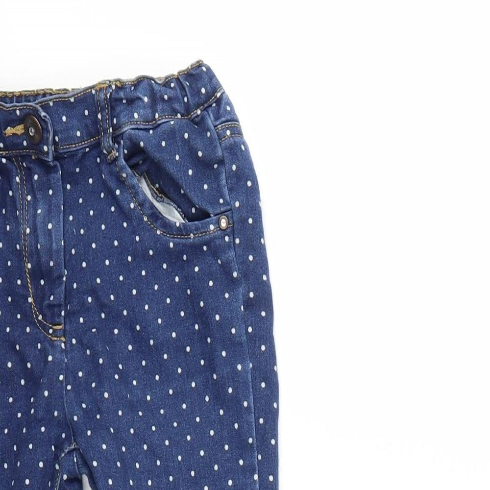 TU Girls Blue Polka Dot Denim Skinny Jeans Size 6 Years