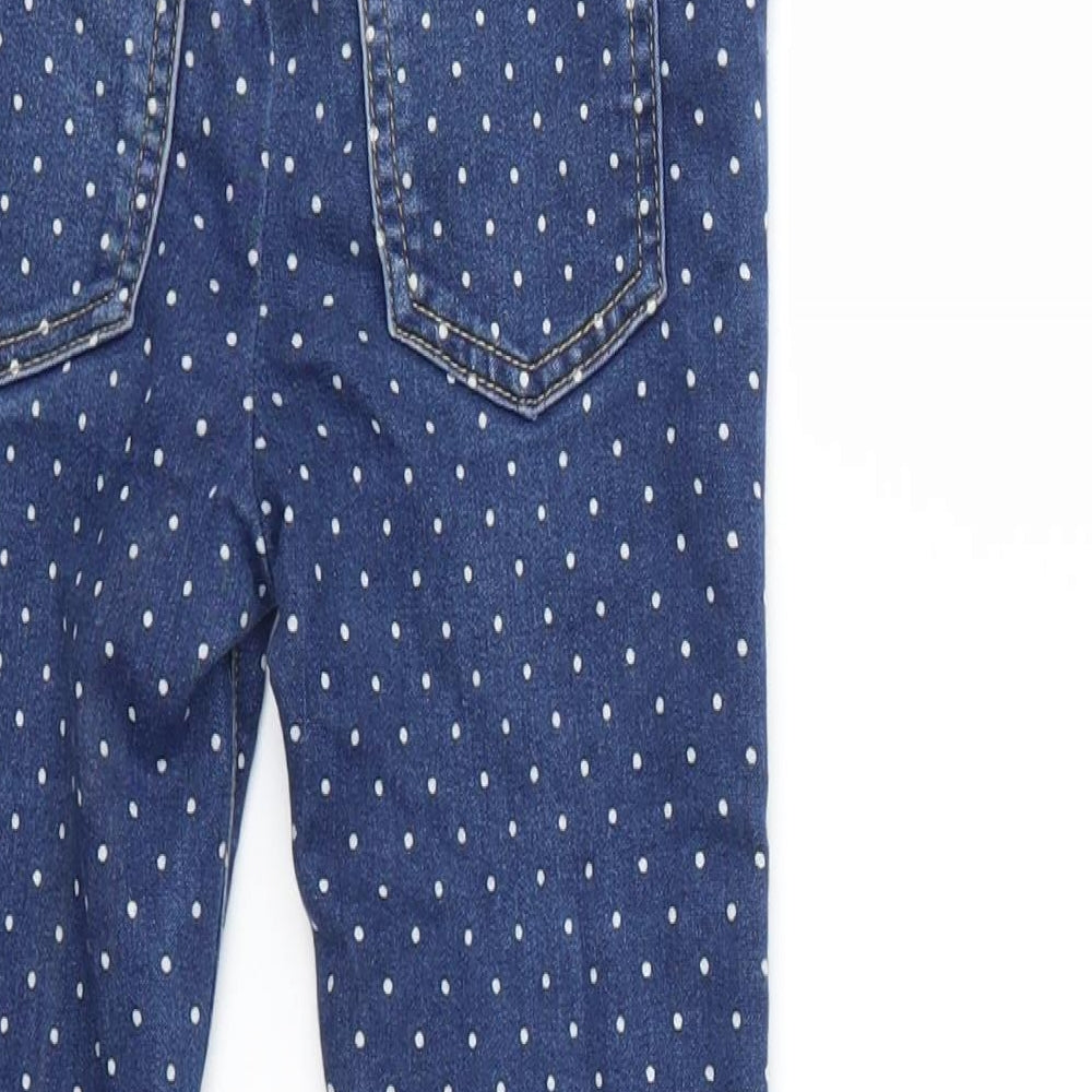 TU Girls Blue Polka Dot Denim Skinny Jeans Size 6 Years