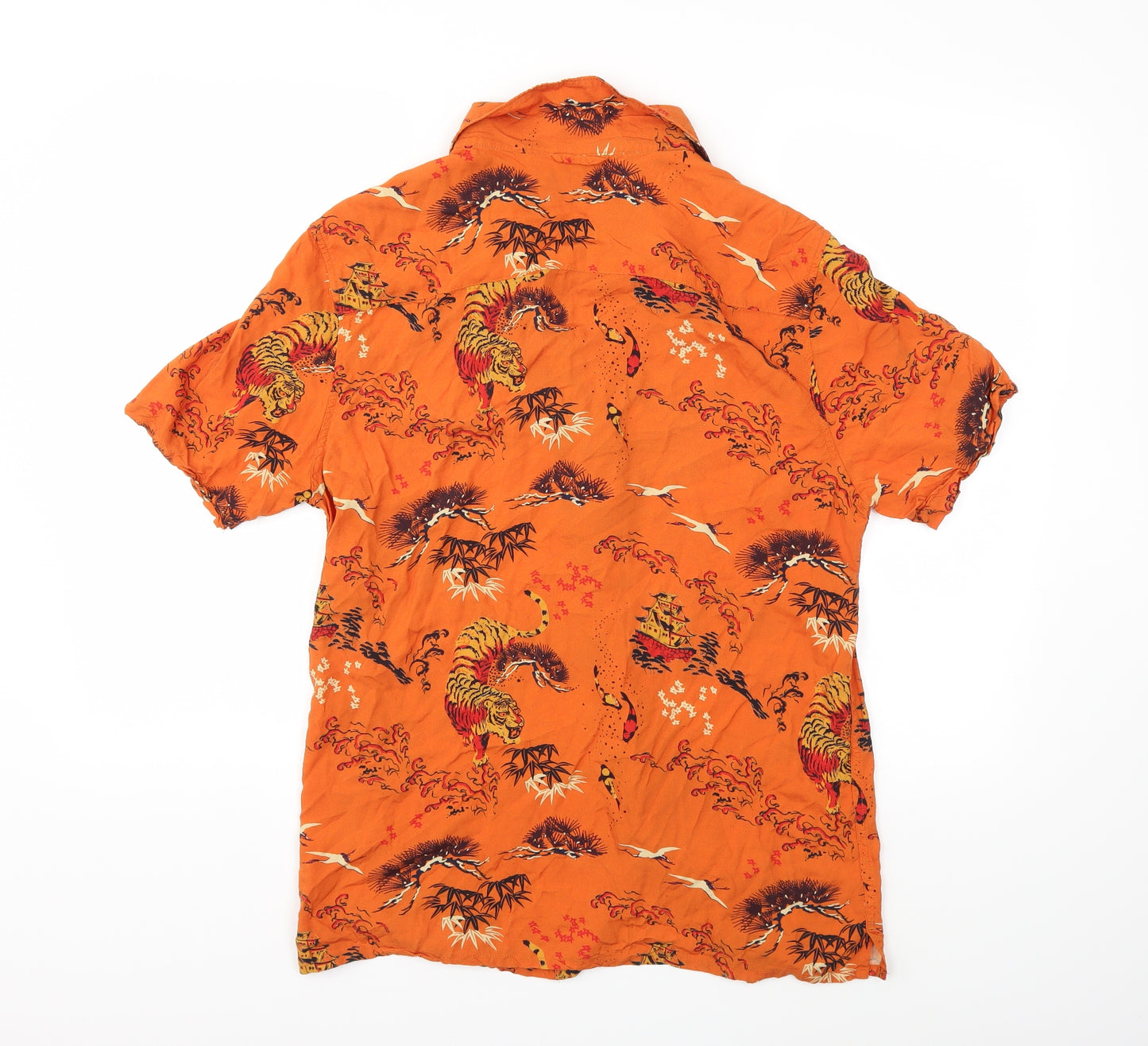 TU Mens Orange    Button-Up Size M