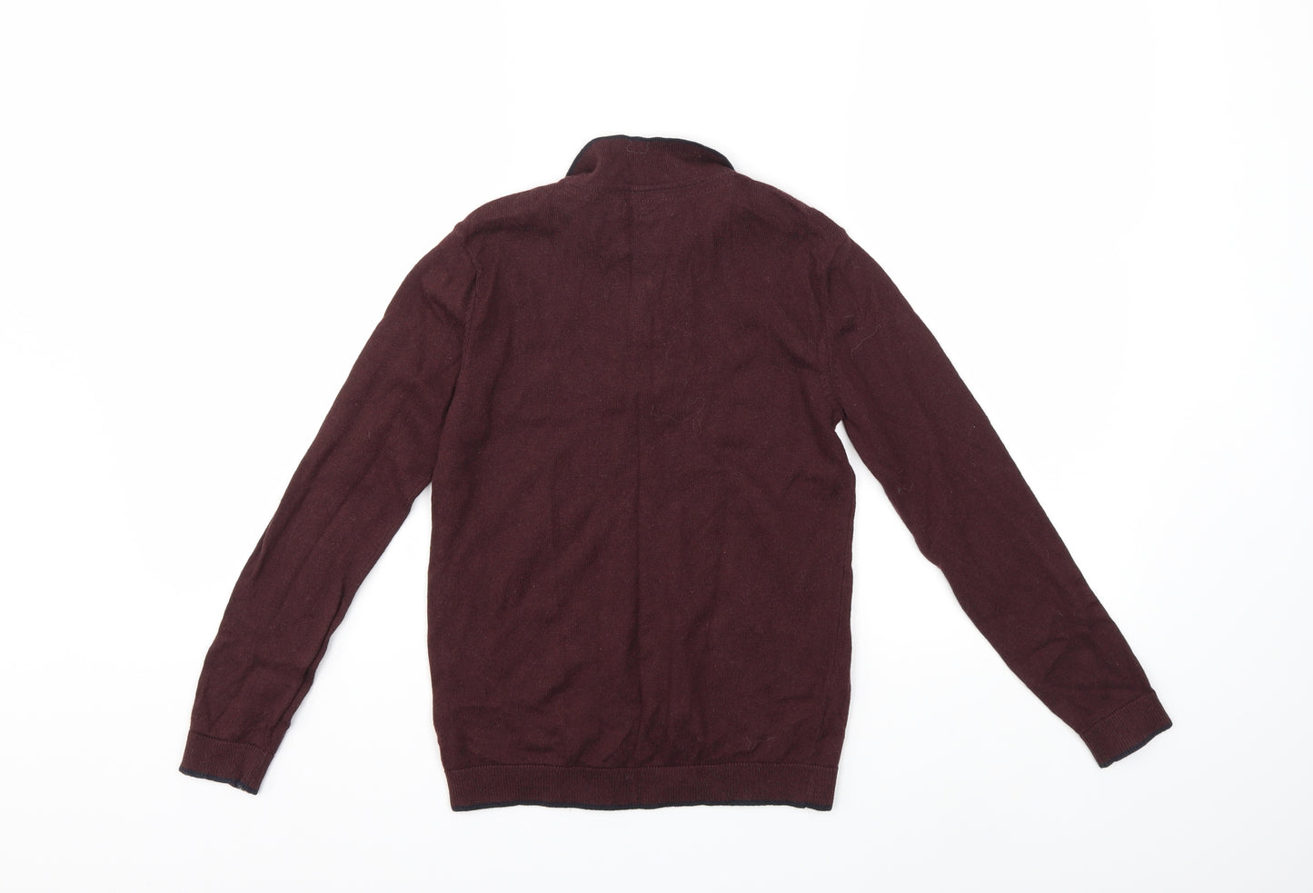 Marks and Spencer Boys Red  Knit Pullover Jumper Size 8-9 Years
