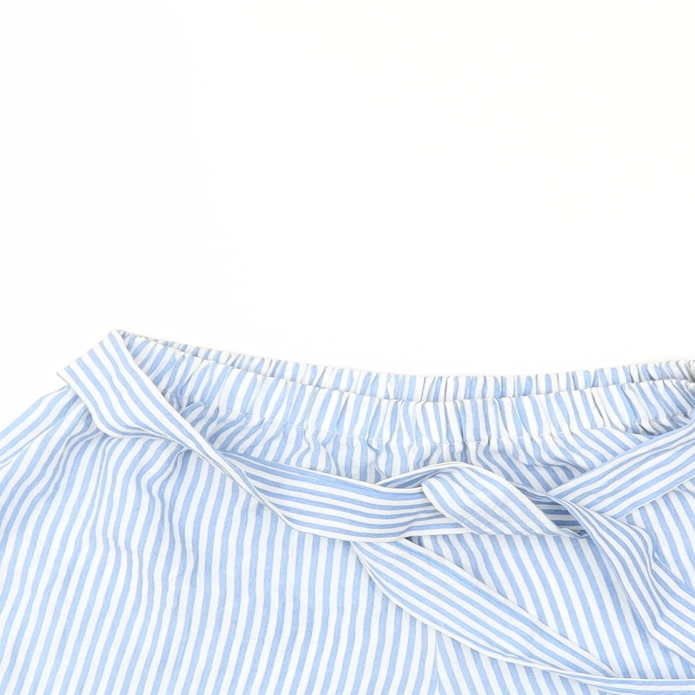 Preworn Womens Blue Striped  Bermuda Shorts Size M
