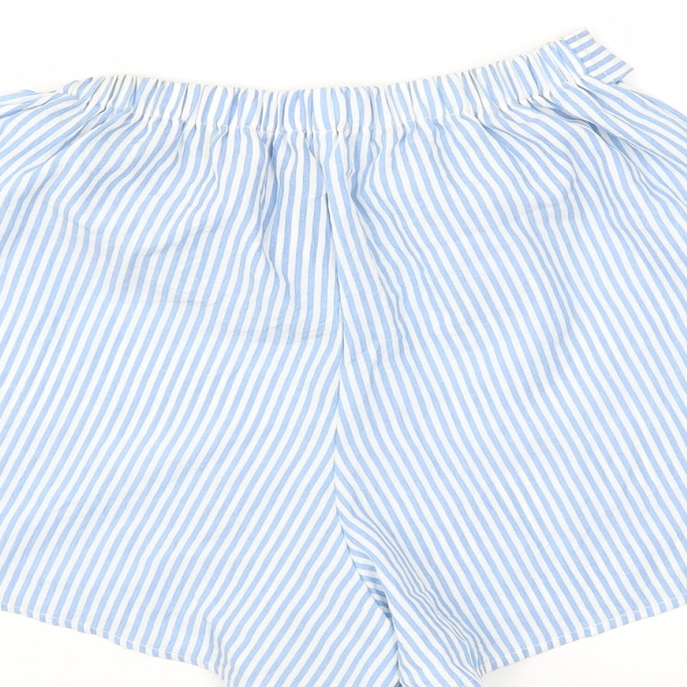 Preworn Womens Blue Striped  Bermuda Shorts Size M