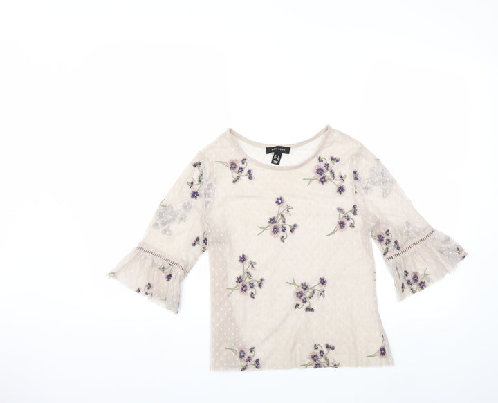 New Look Womens Beige   Basic Blouse Size 8