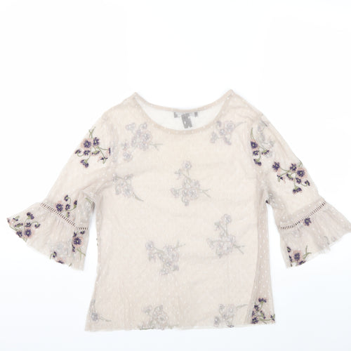 New Look Womens Beige   Basic Blouse Size 8