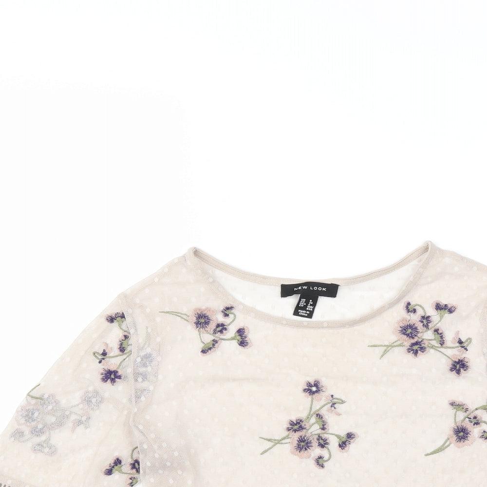 New Look Womens Beige   Basic Blouse Size 8