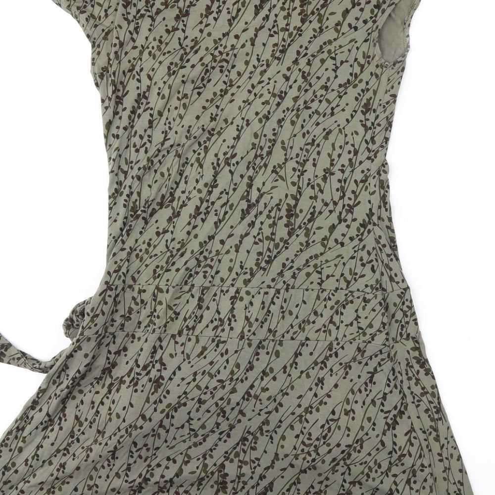 New Look Womens Green Animal Print  Wrap Dress  Size 10