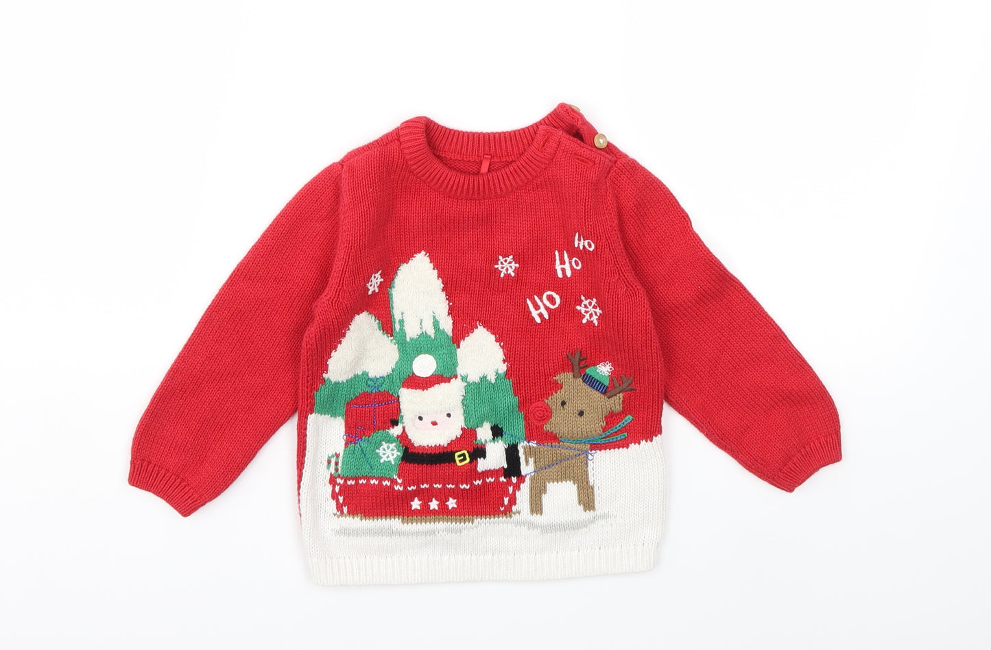 TU Baby Red  Knit Pullover Jumper Size 12-18 Months  - christmas
