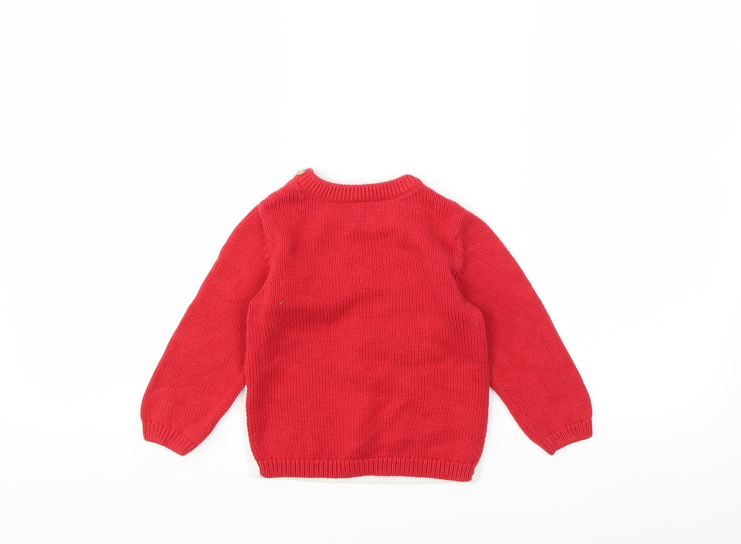 TU Baby Red  Knit Pullover Jumper Size 12-18 Months  - christmas
