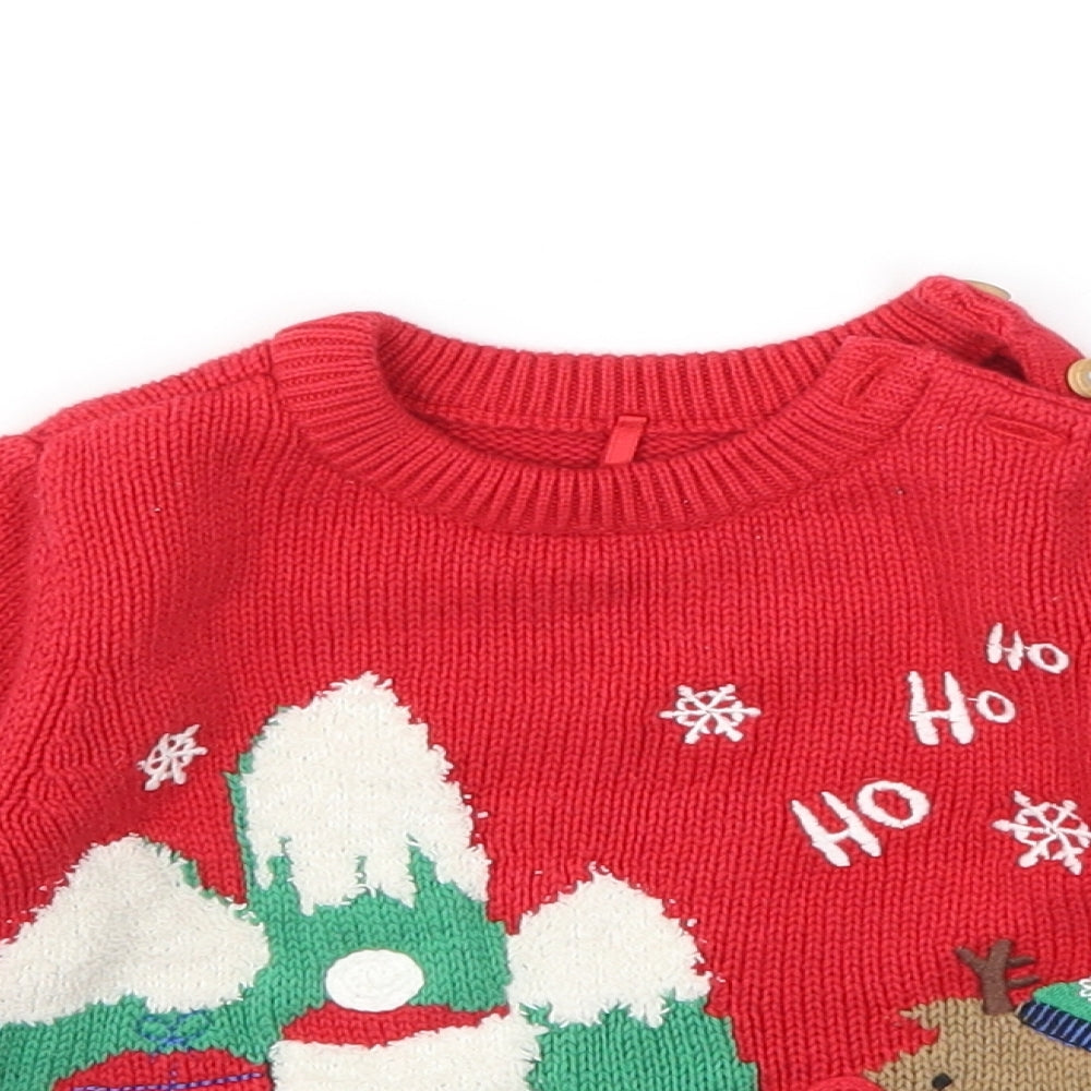 TU Baby Red  Knit Pullover Jumper Size 12-18 Months  - christmas
