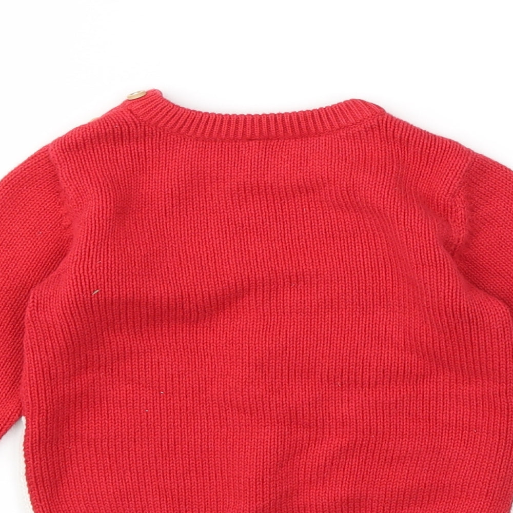 TU Baby Red  Knit Pullover Jumper Size 12-18 Months  - christmas