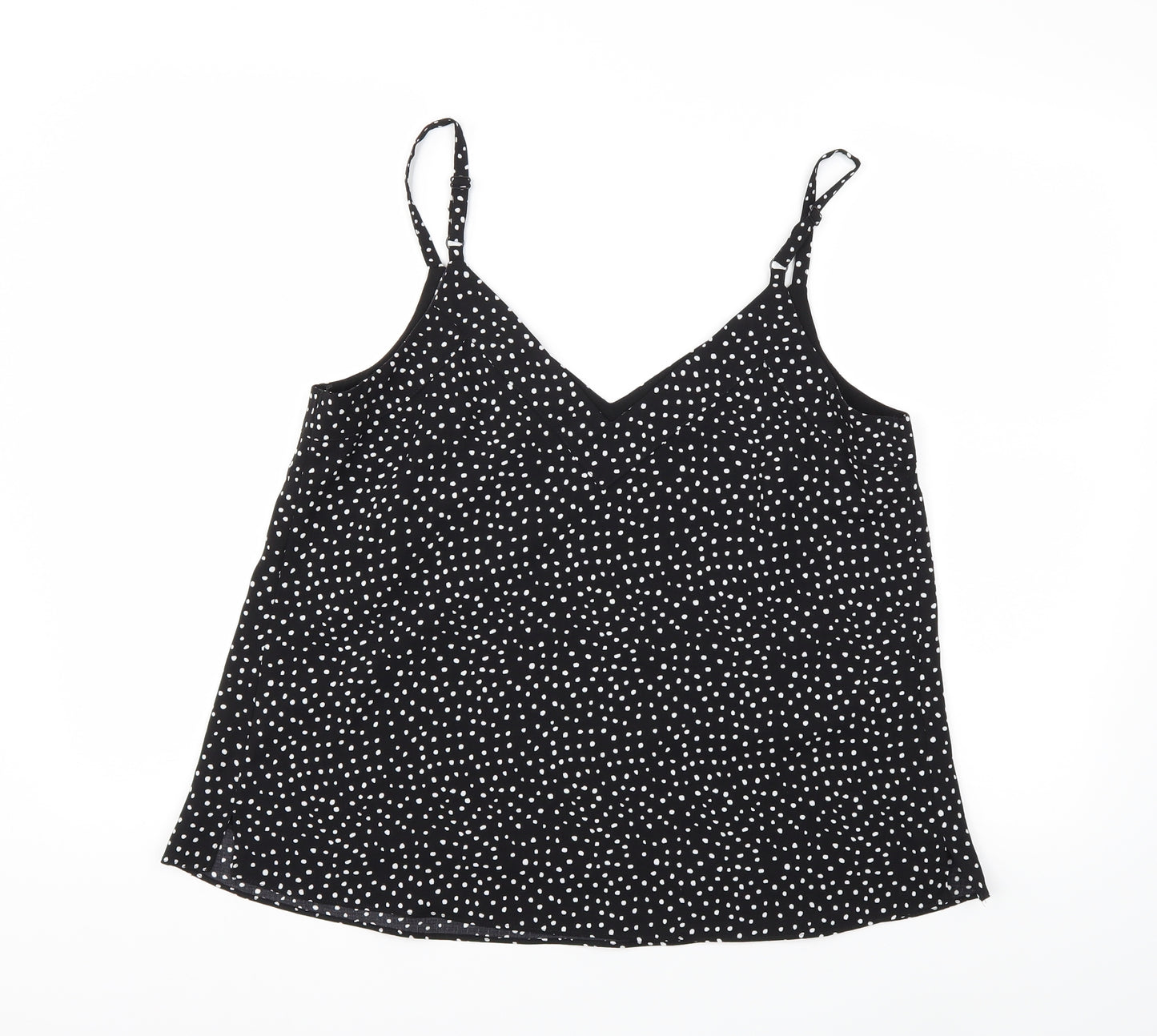 George Womens Black Polka Dot  Basic Tank Size 12