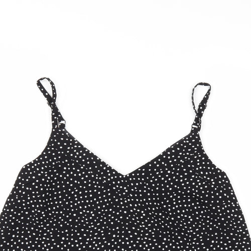 George Womens Black Polka Dot  Basic Tank Size 12