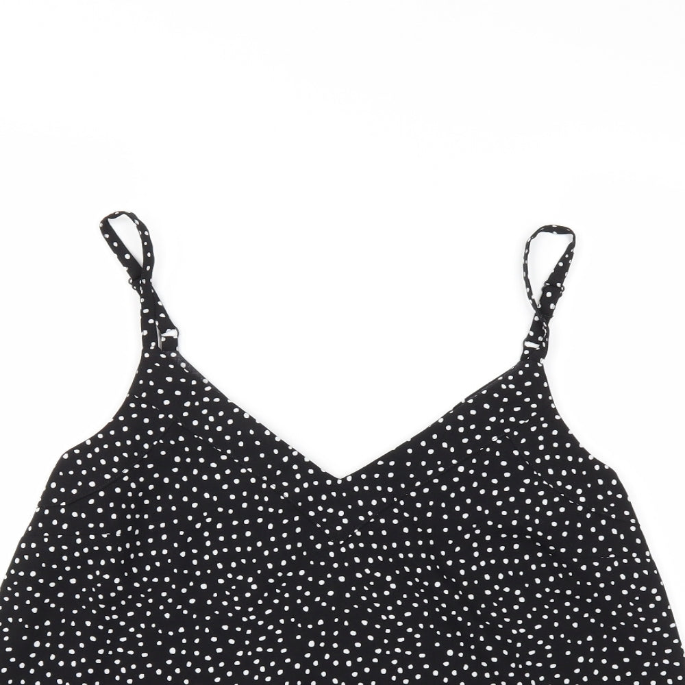 George Womens Black Polka Dot  Basic Tank Size 12