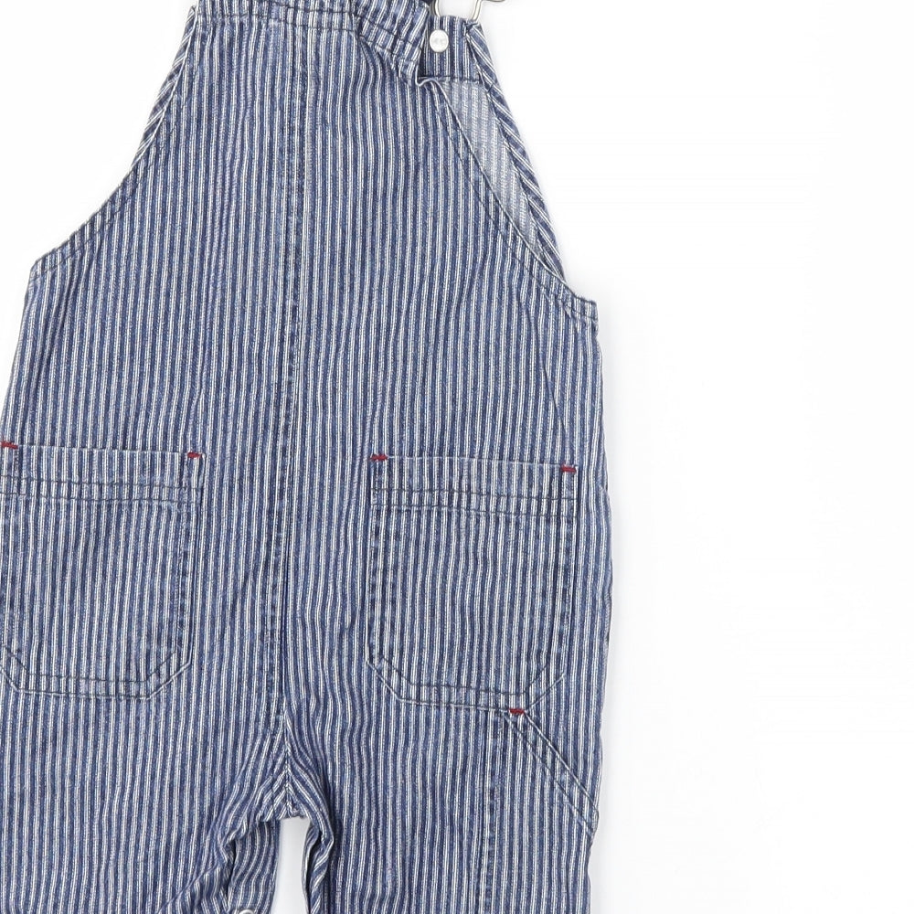 NEXT Baby Blue Striped Denim Dungaree One-Piece Size 3-6 Months