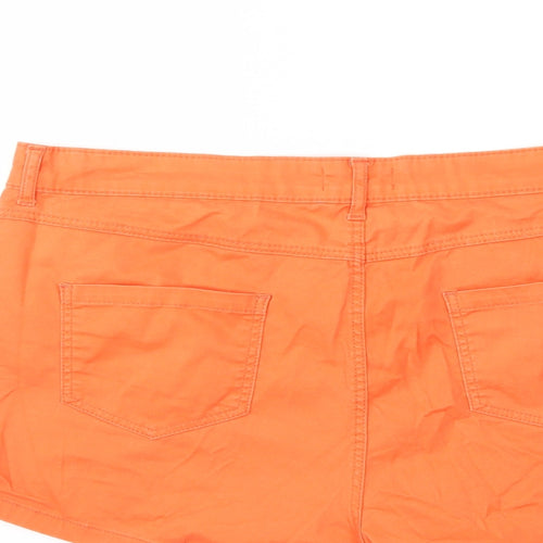 Preworn Womens Orange  Denim Hot Pants Shorts Size 18