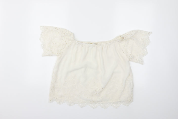 Miss Selfridge Womens White Basic Blouse Size 10