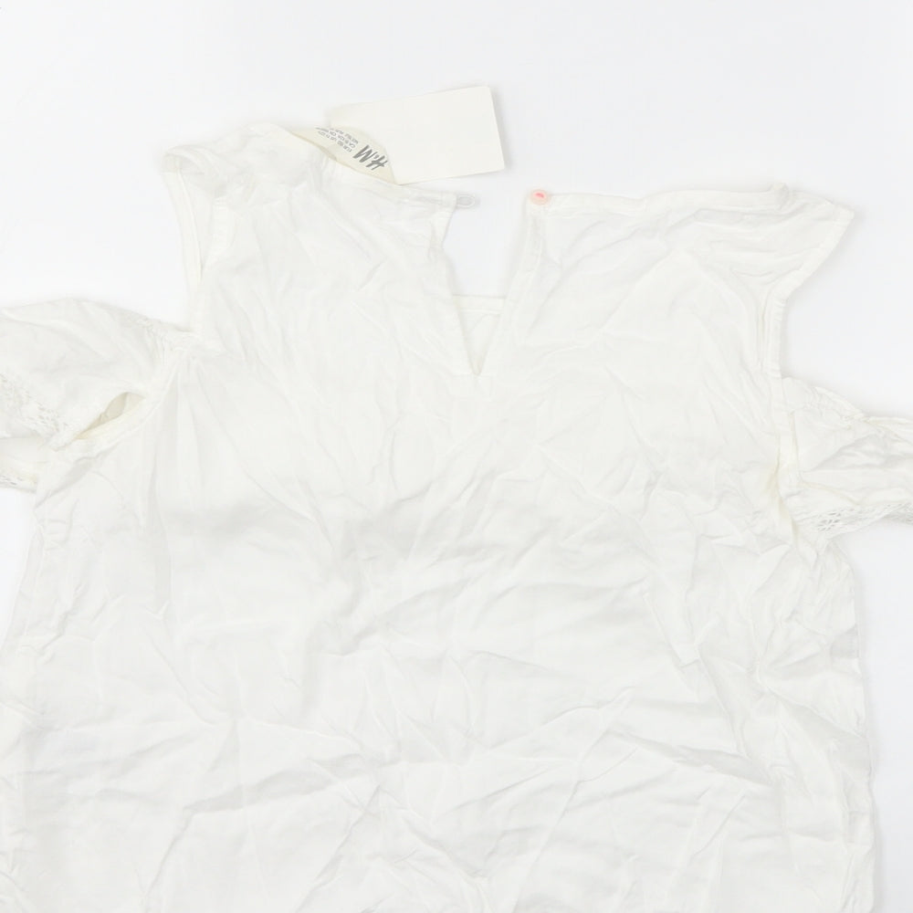 H&M Girls White   Basic Blouse Size 11-12 Years