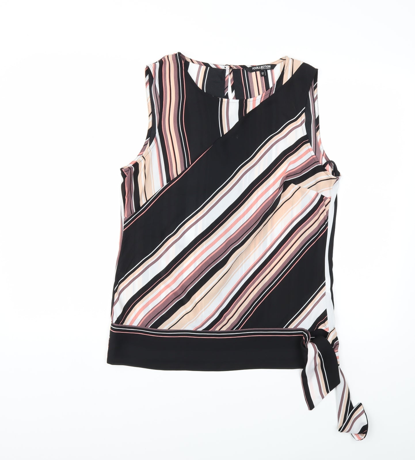 Debenhams Womens Black Striped  Basic Blouse Size 12