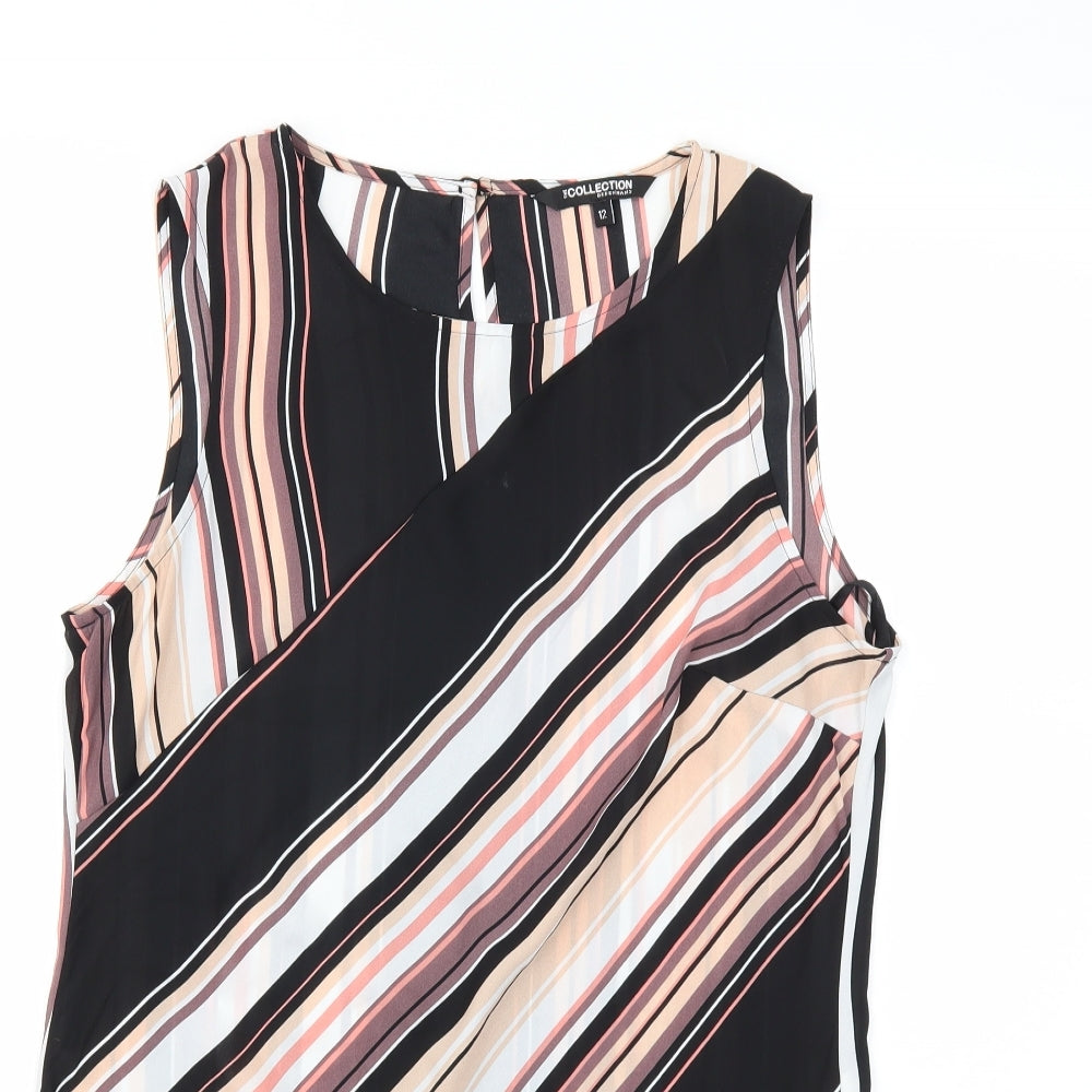 Debenhams Womens Black Striped  Basic Blouse Size 12